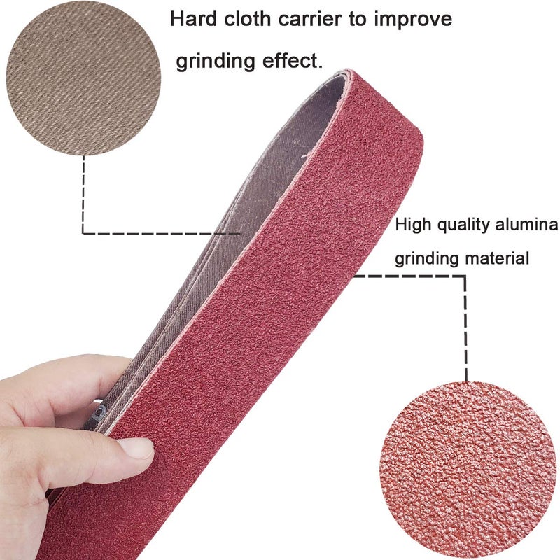 Sackorange 18 Pack 1-1/2 x 30 Inch Sanding Belts for Pipe Tube Polisher Sander- 3 Each of 60 80 120 150 240 400 Grit Aluminum Oxide Sander Belts (1-1/2" x 30") - Image 4